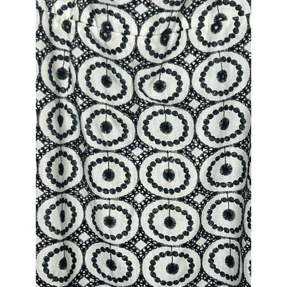 Shani Women’s 6 Black White Sleeveless Embroidered A-Line Midi Boho Shift Dress - Picture 3 of 5